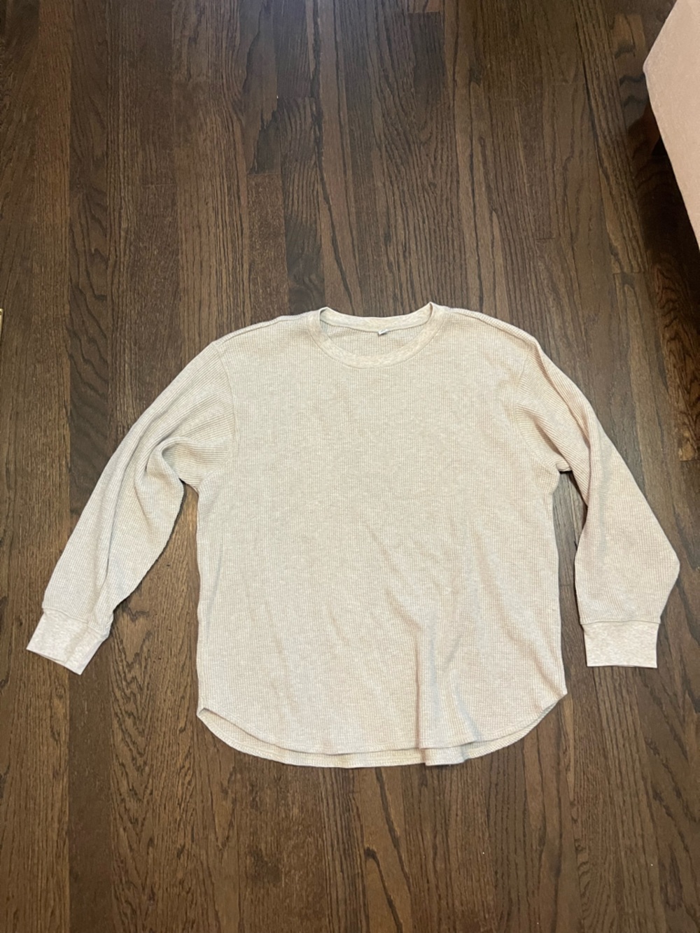 Uniqlo Light Beige Long Sleeve Thermal Tee